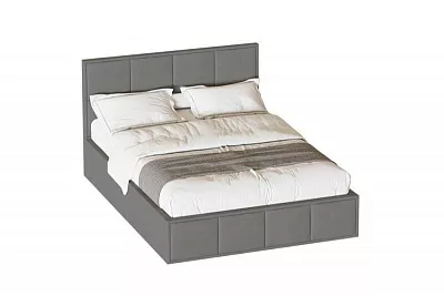 Кровать Октавия 1400 с ПМ и бельевым ящиком лана серый