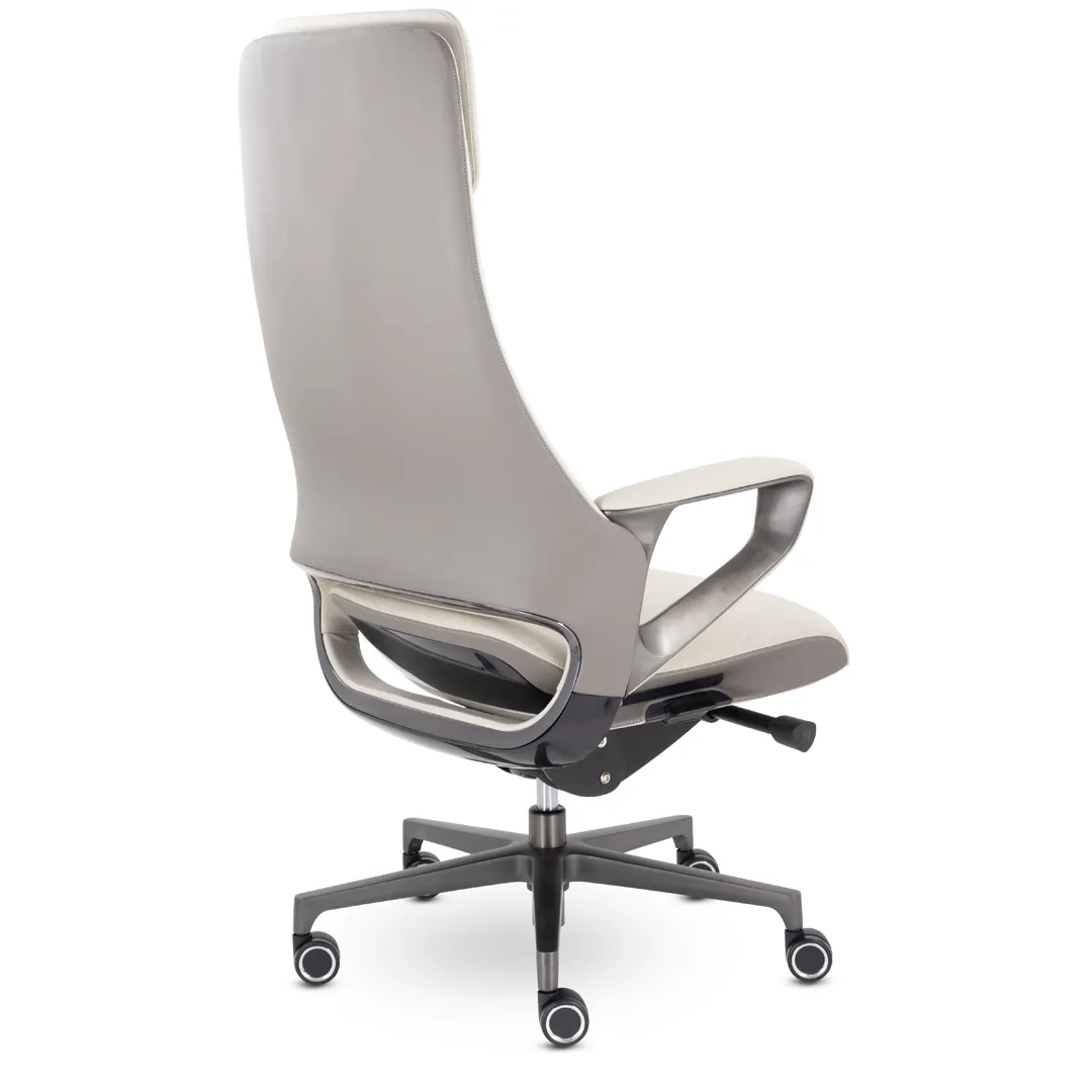 Кресло руководителя EPIK A-001-MB регулируемый подголовник экокожа кремовый / светло-серый