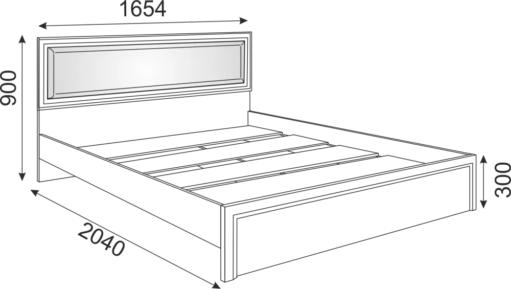 Кровать с настилом и мягкой спинкой Беатрис 160 см Орех М9