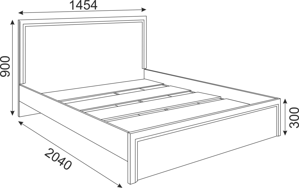 Кровать стандарт с настилом Беатрис 140 см Орех М16