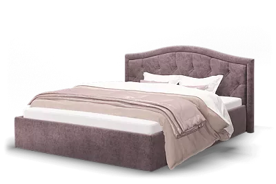 Кровать с мягким изголовьем Стелла 140 см ROCK 12 (серо-фиолетовый) МЛК