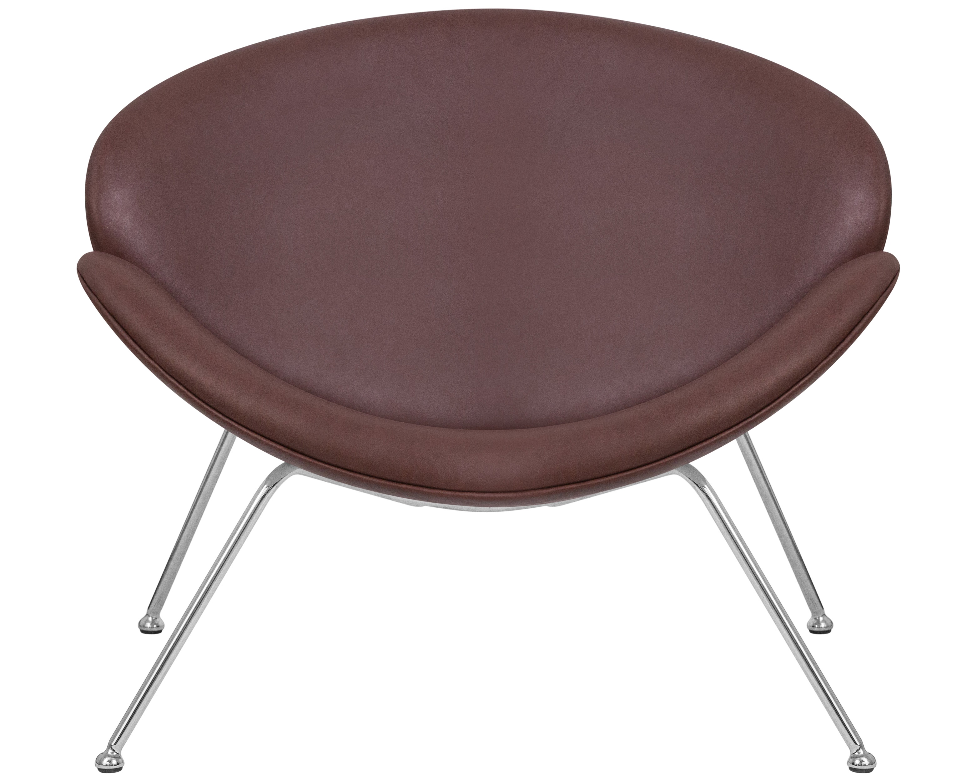 Кресло дизайнерское DOBRIN EMILY коричневый винил YP5, хромированная сталь