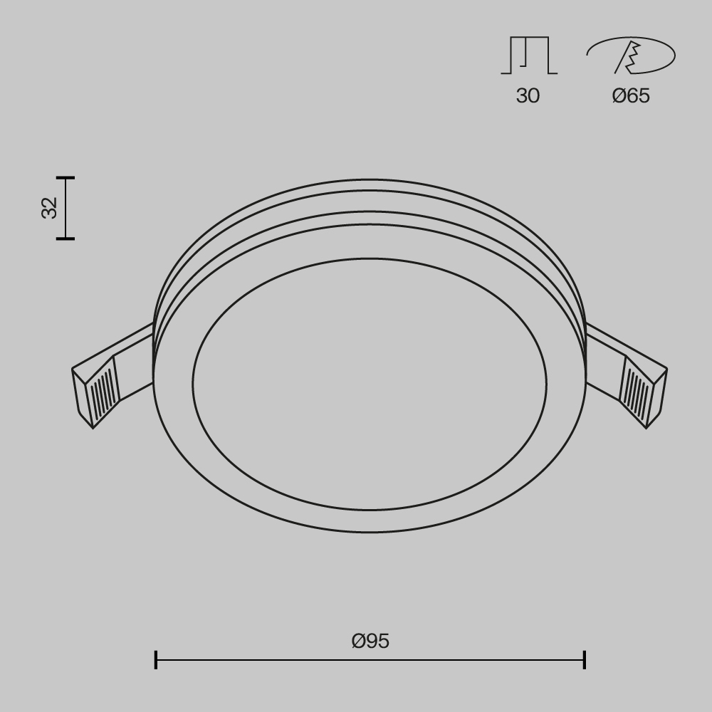 Точечный встраиваемый светильник Maytoni Technical Phanton DL303-L7B