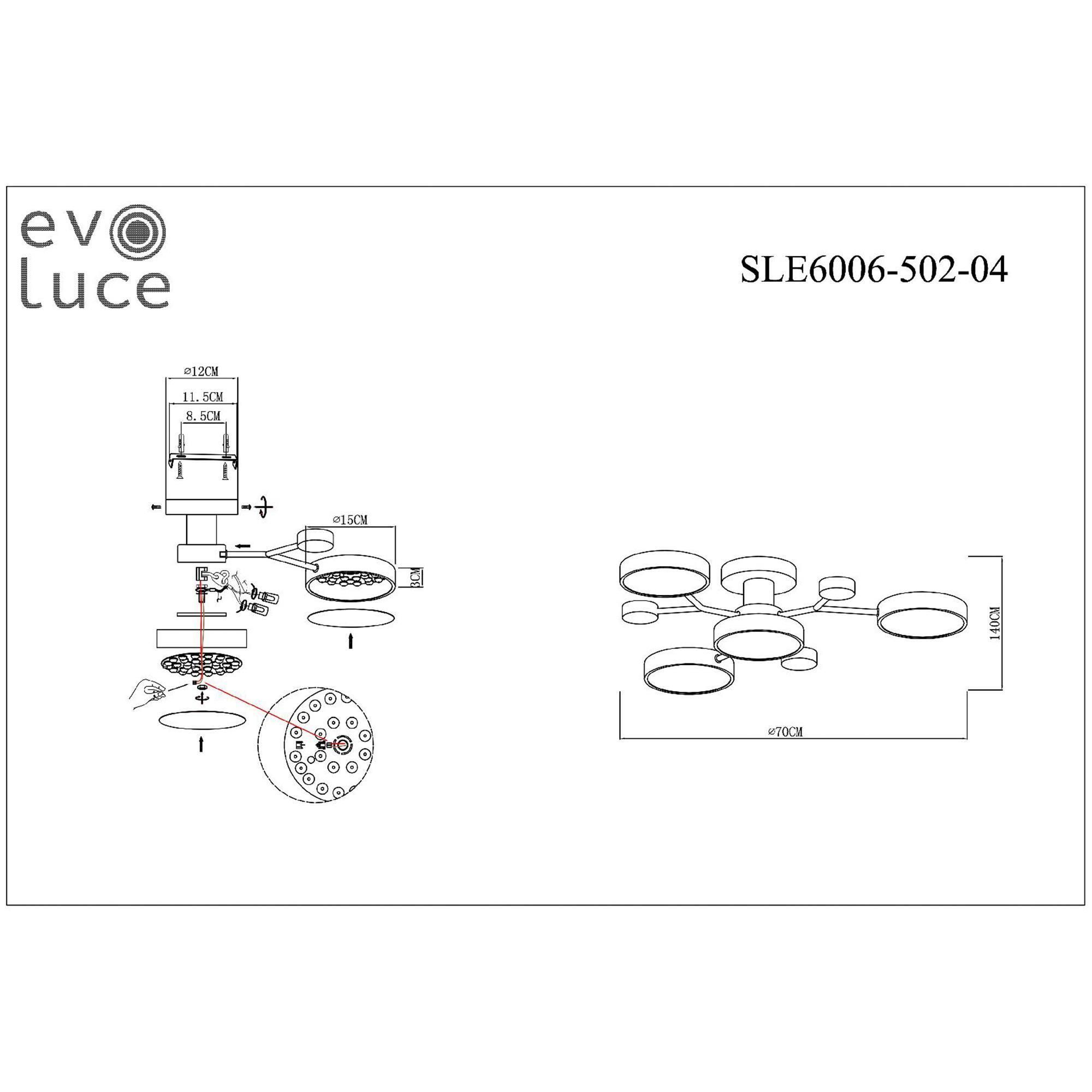 Люстра на штанге EVOLUCE FAEMA SLE6006-502-04