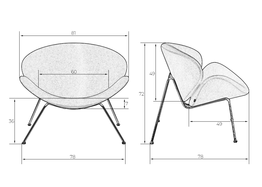 Кресло дизайнерское DOBRIN EMILY черный ткань AF9, черное основание