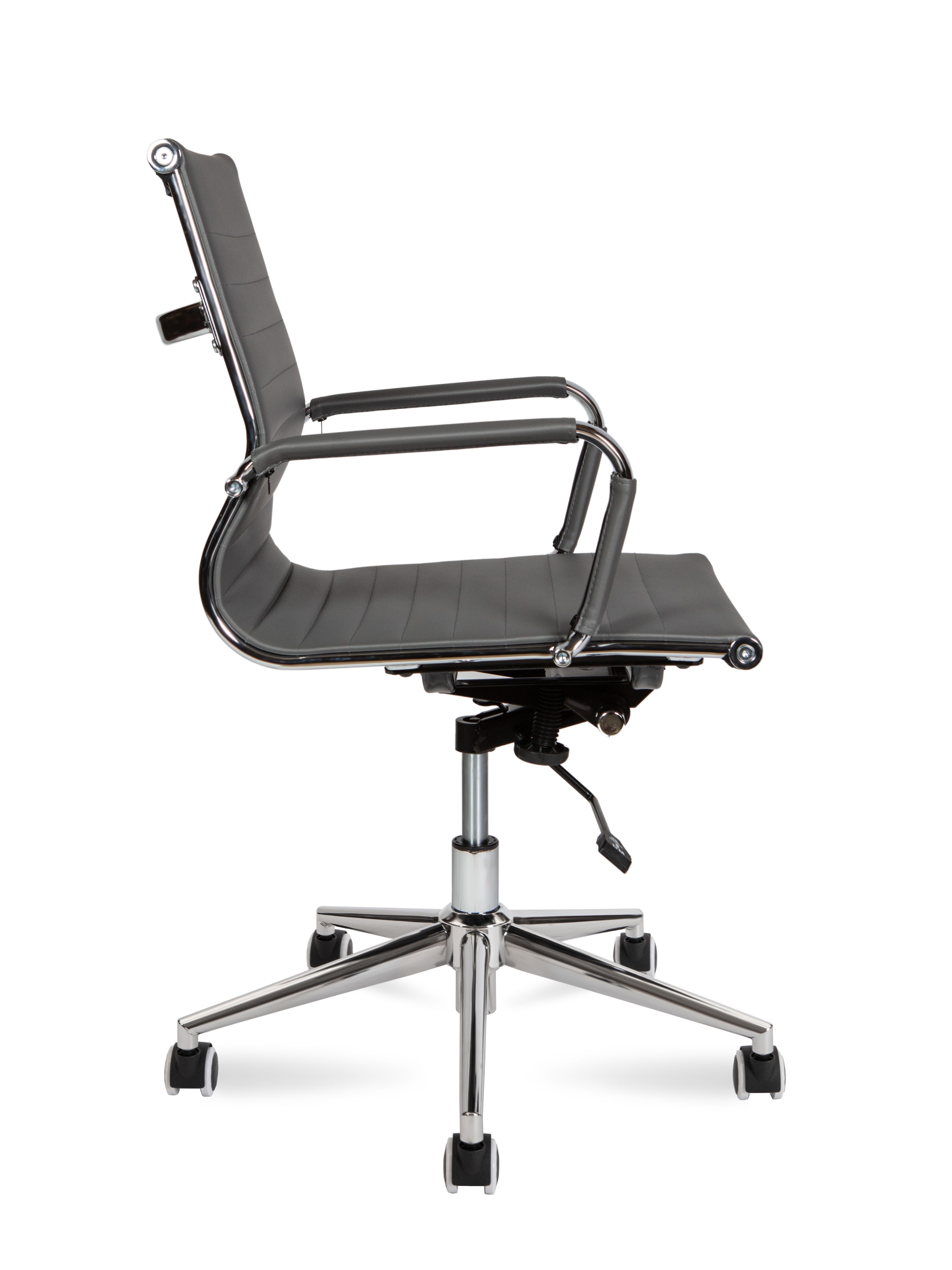 Кресло компьютерное NORDEN Техно LB хром экокожа серый HA-100-45