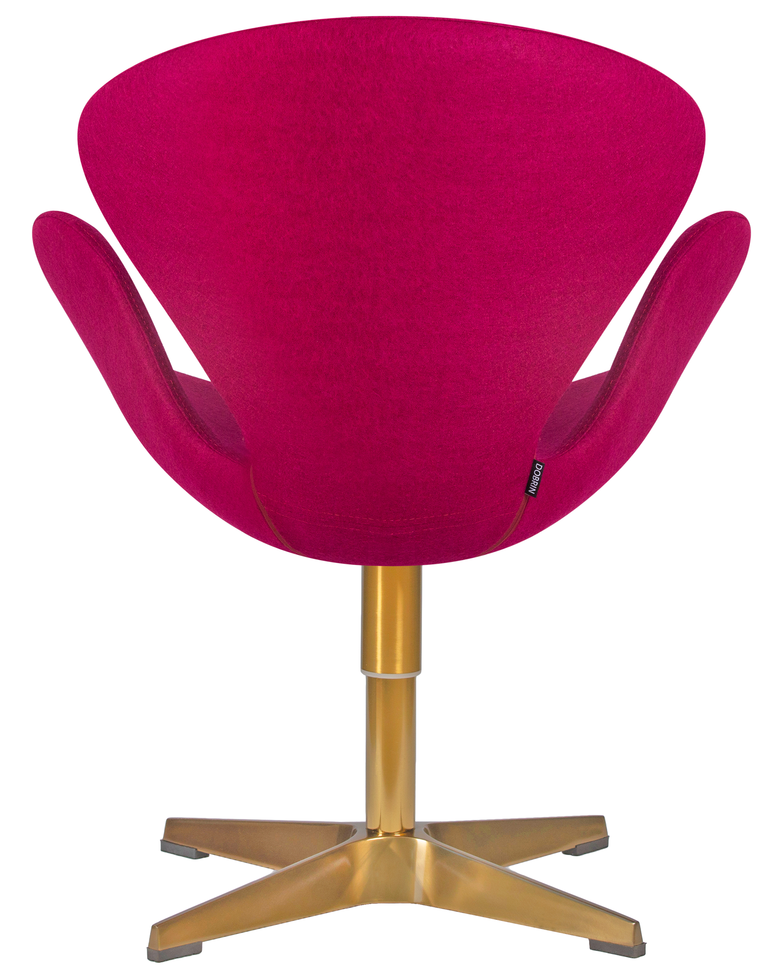 Кресло дизайнерское DOBRIN SWAN бордо ткань AF5, золотое основание