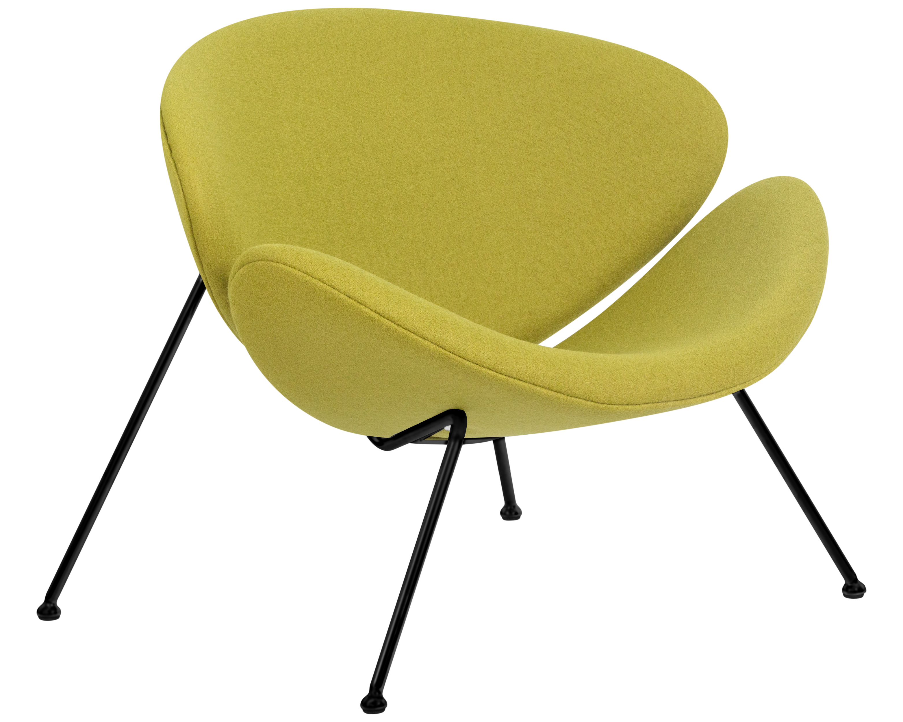 Кресло дизайнерское DOBRIN EMILY светло-зеленая ткань AF3, черное основание