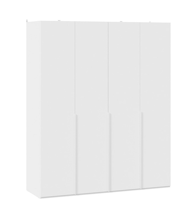 Шкаф для одежды с 4 глухими дверями Порто белый жемчуг белый софт СМ-393.07.110