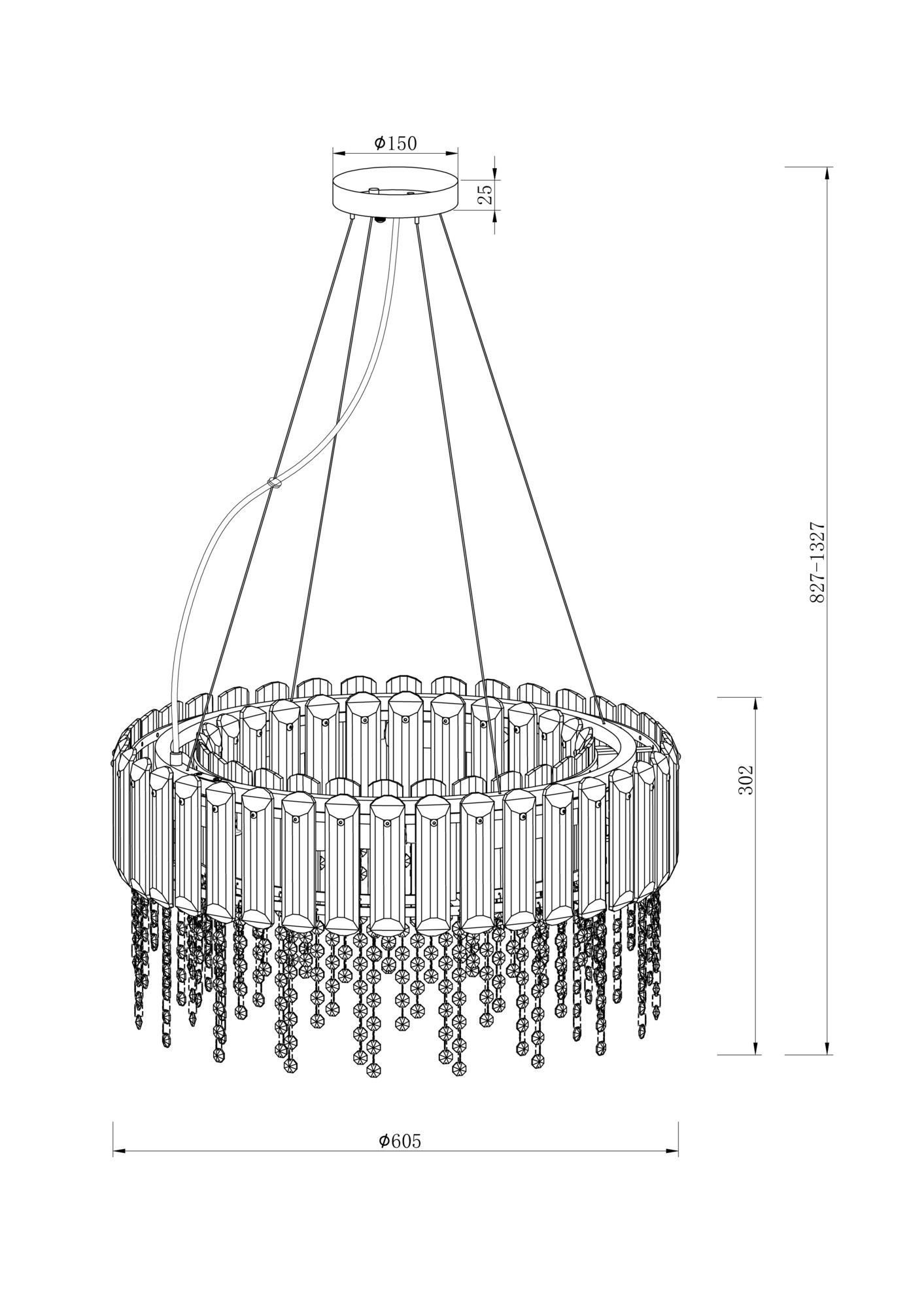 Подвесная люстра Maytoni Hail MOD097PL-08CH