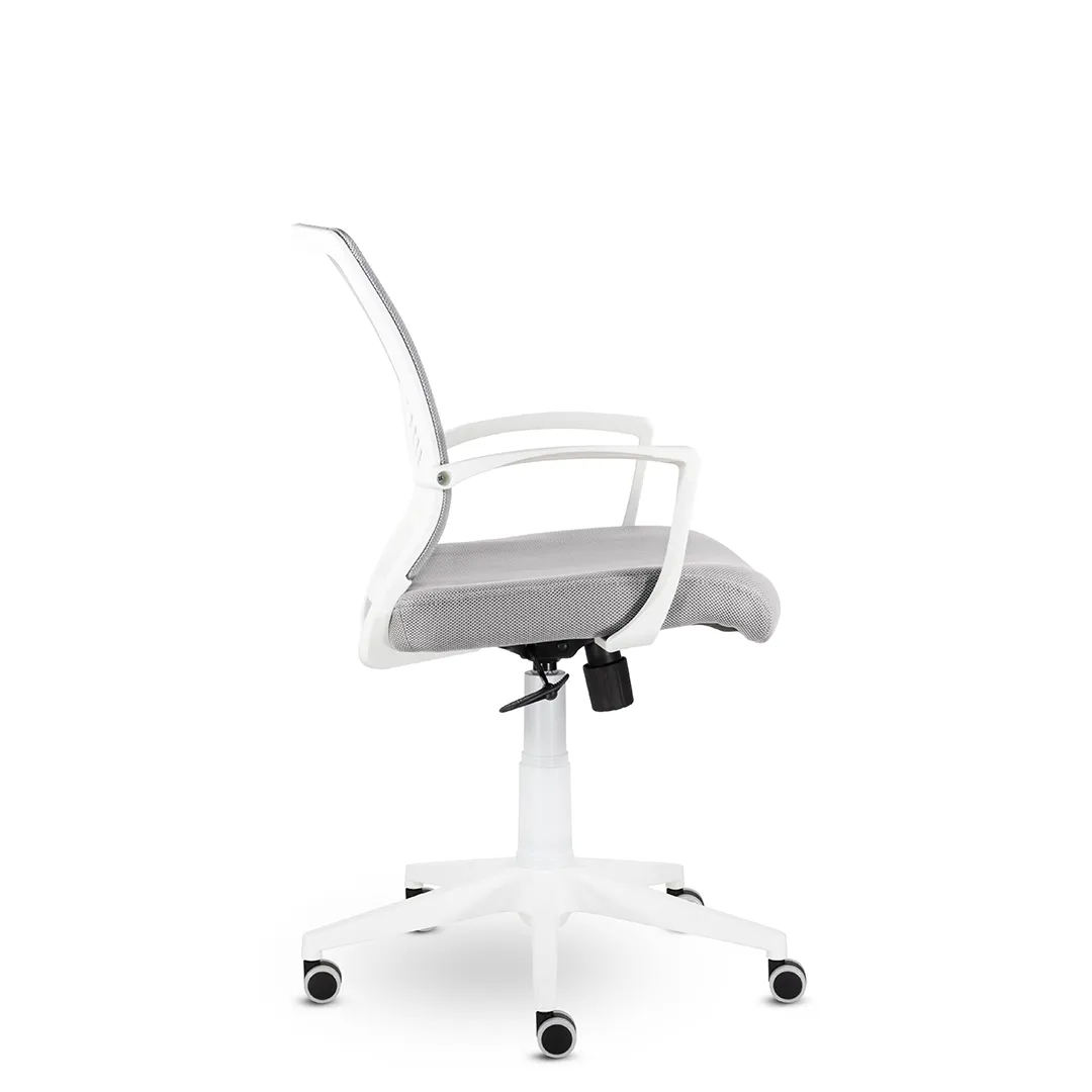 Кресло компьютерное Энжел СН-800 белый пластик сетка серебристый