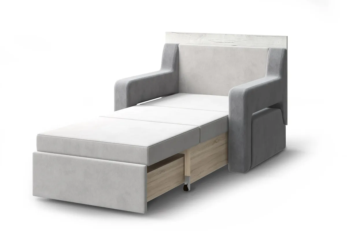 Кресло Кровать Стол (3 в 1) Смарт-1 серый / темно-серый / дуб серый МЛК