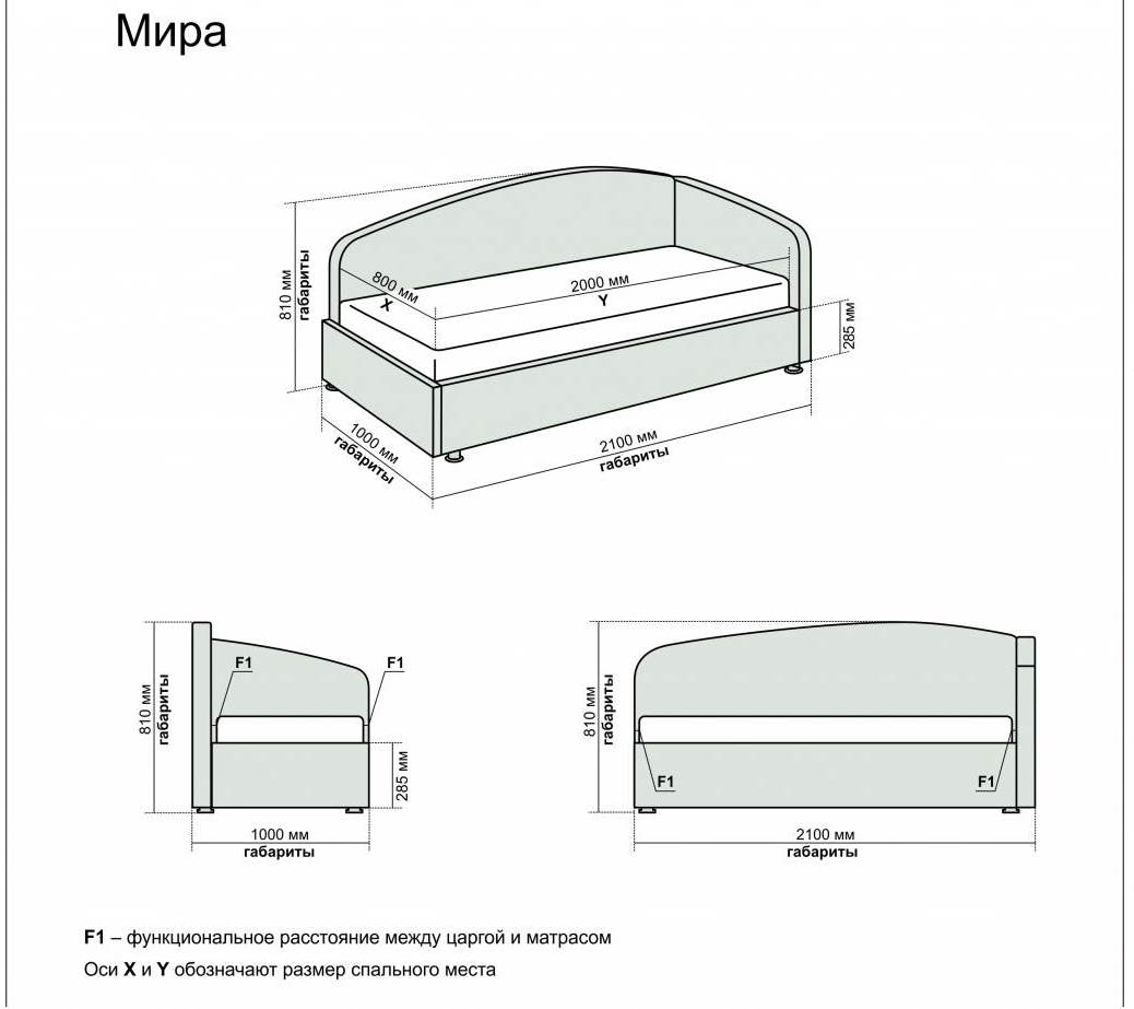 Интерьерная детская кровать МИРА 120х200