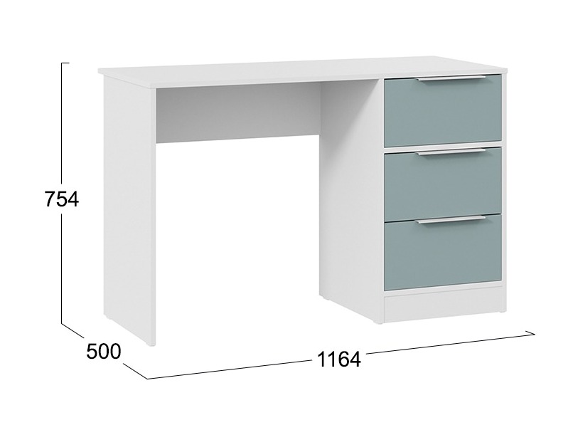 Стол письменный Марли тип 1 белый серо-голубой 403.003.000