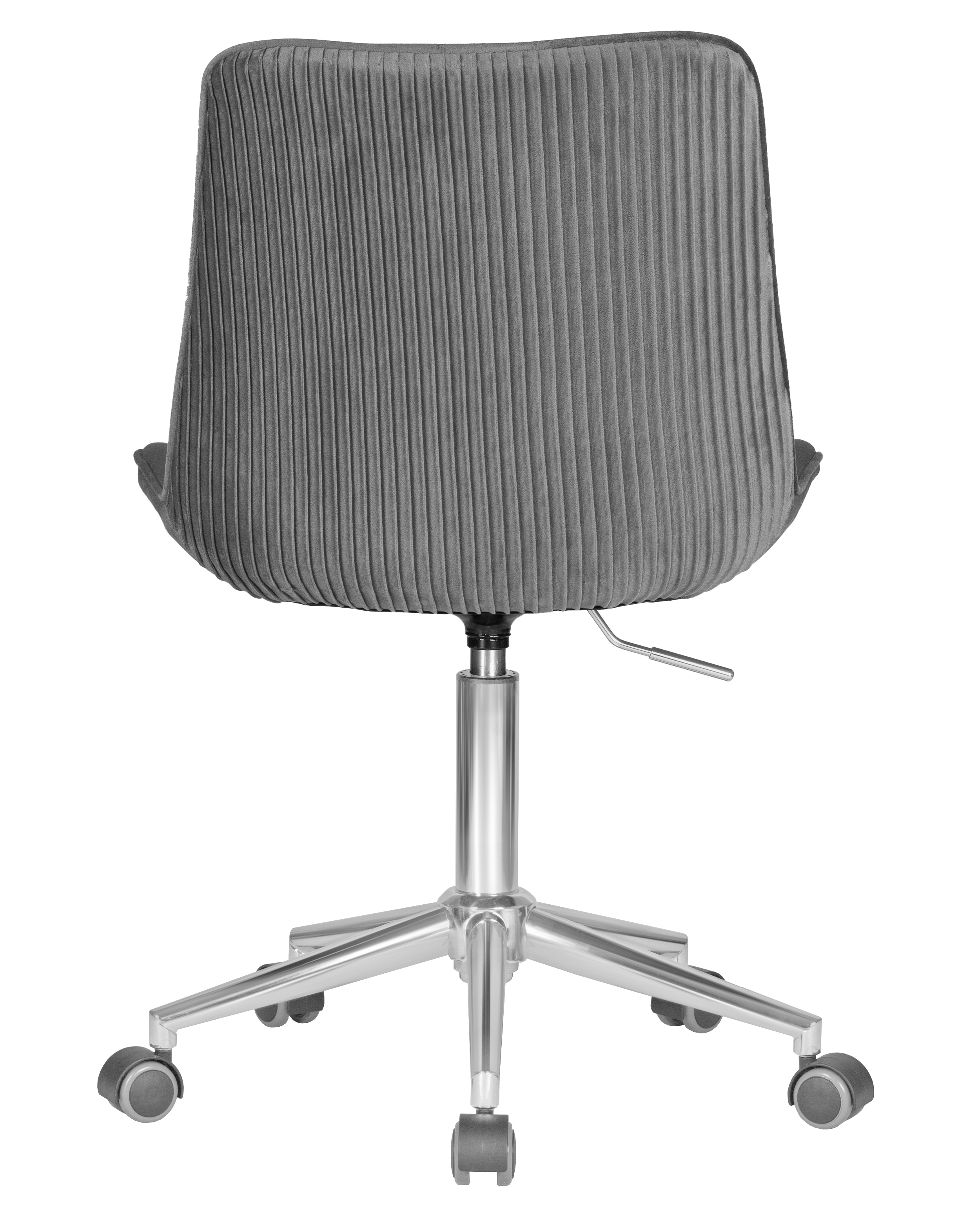 Кресло офисное DOBRIN DORA серый велюр 1922-19, хромированная сталь