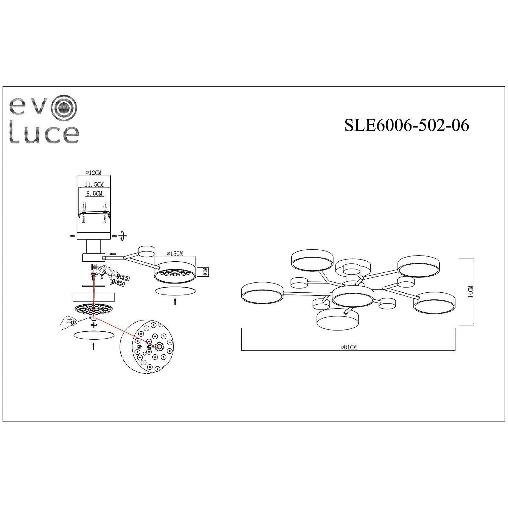 Люстра на штанге EVOLUCE FAEMA SLE6006-502-06