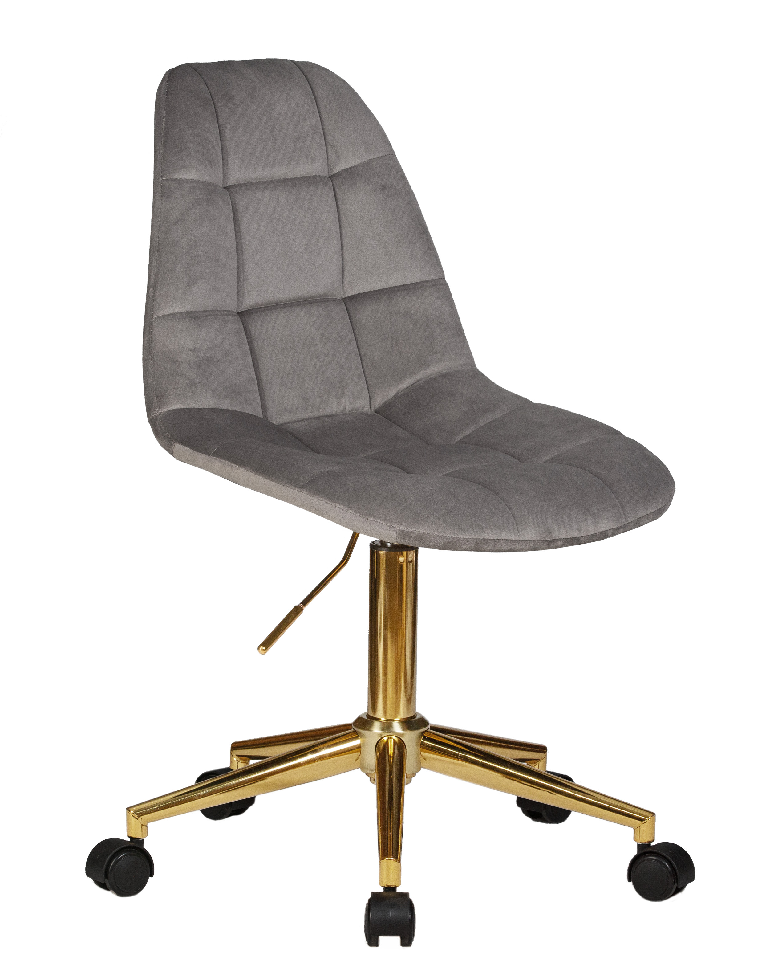 Офисное кресло для персонала DOBRIN MONTY GOLD серый велюр MJ9-75