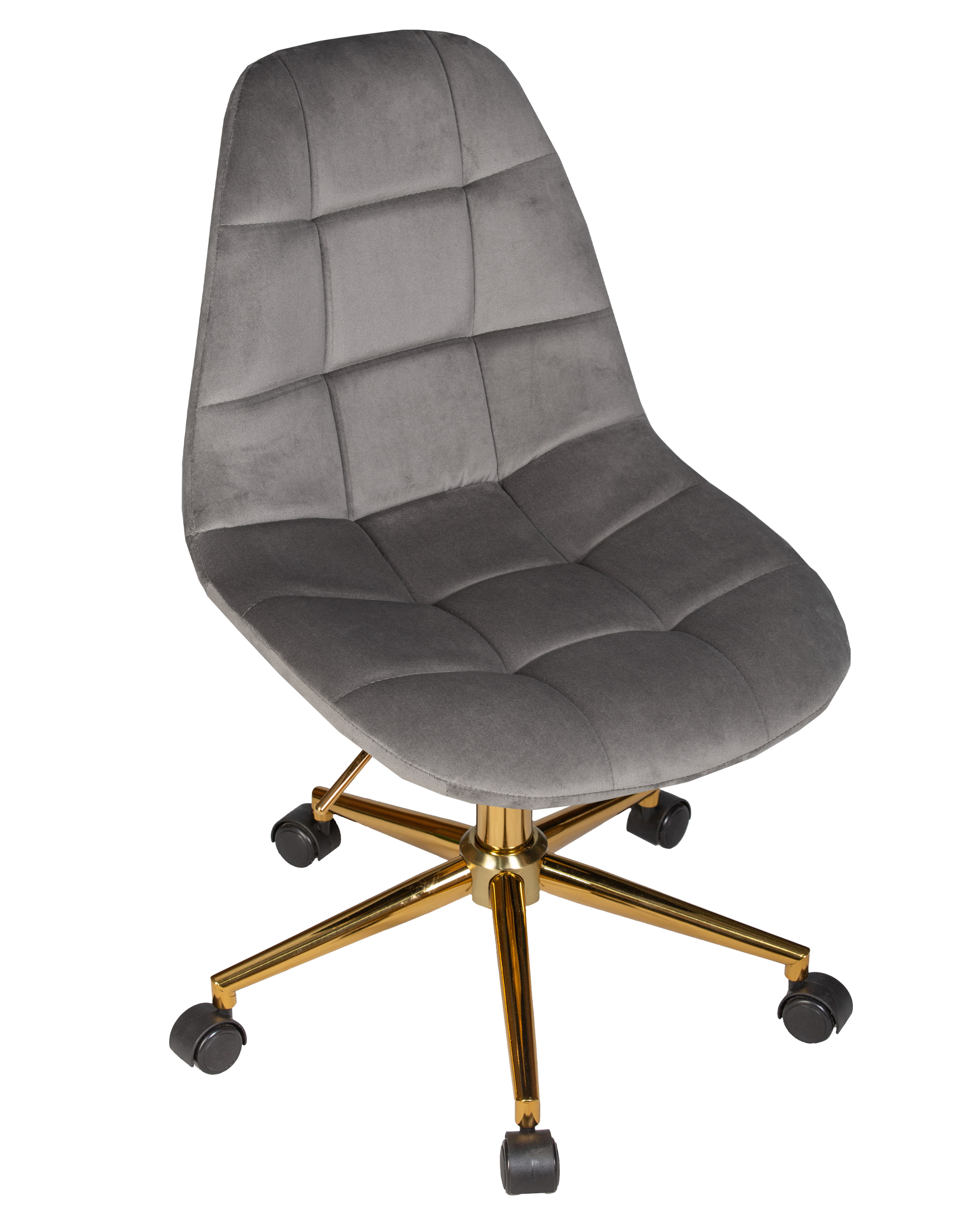Офисное кресло для персонала DOBRIN MONTY GOLD серый велюр MJ9-75