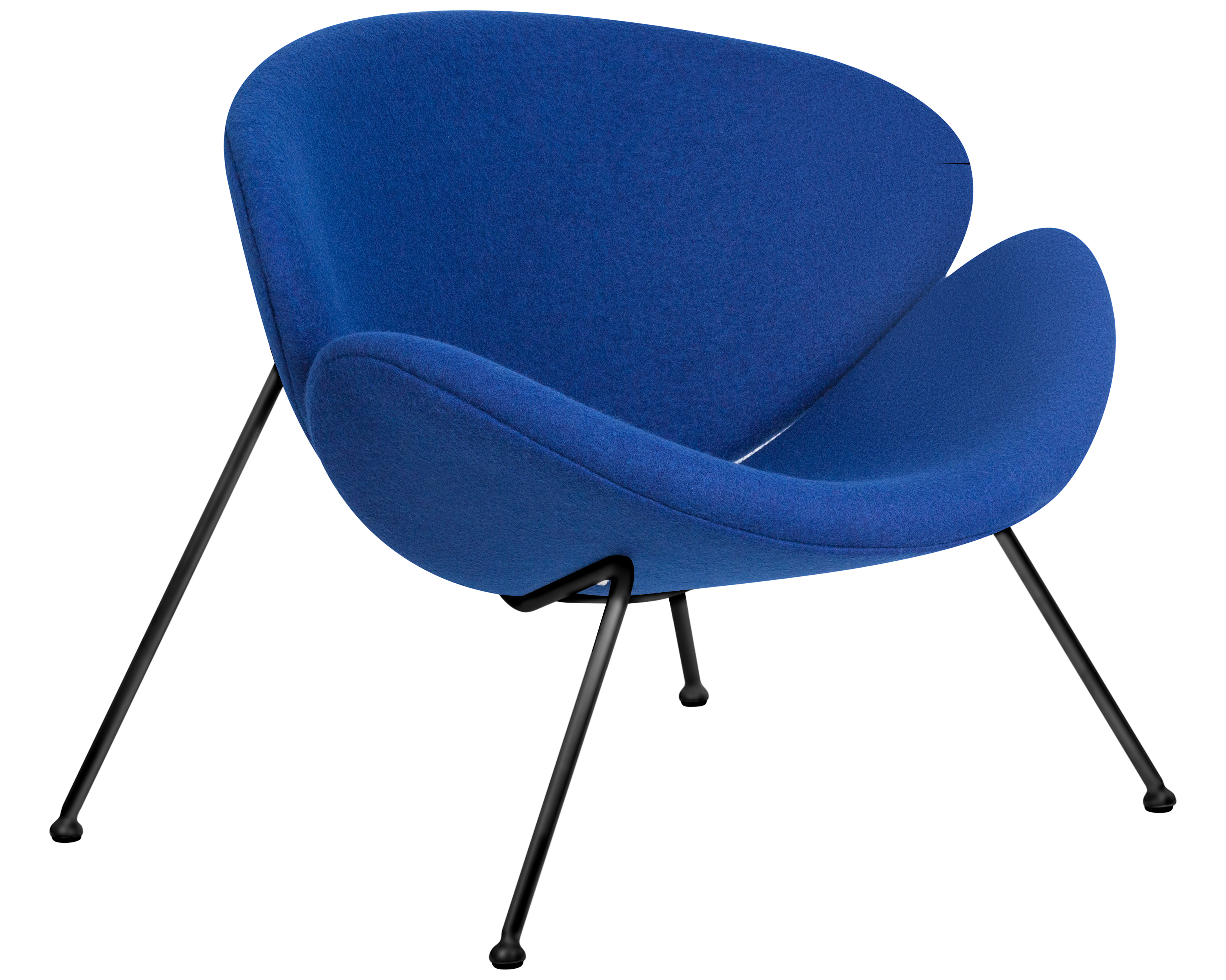 Кресло дизайнерское DOBRIN EMILY синяя ткань AF6, черное основание