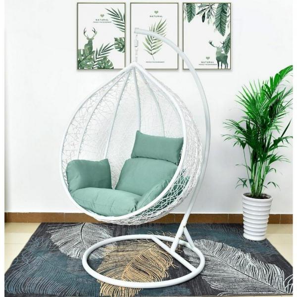 Подвесное кресло Afina Garden AFM-168A-L White-Green Белый