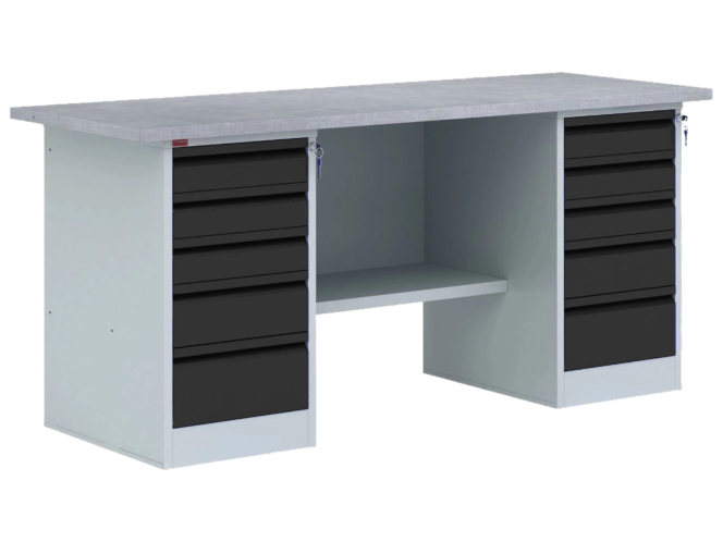 Верстак двухтумбовый металлический ВП-6Т/1.6 Пакс Металл