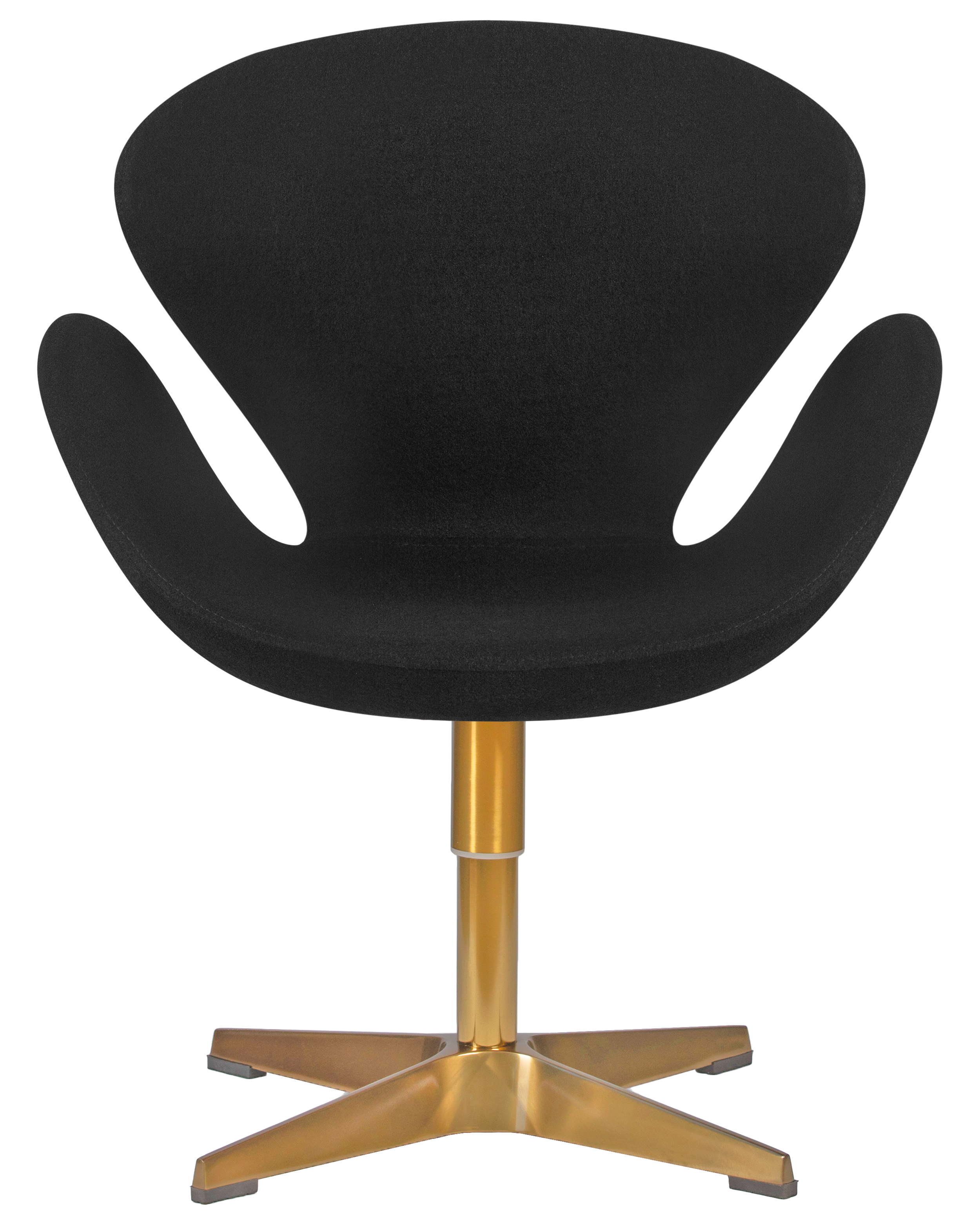 Кресло дизайнерское DOBRIN SWAN черная ткань AF9, золотое основание