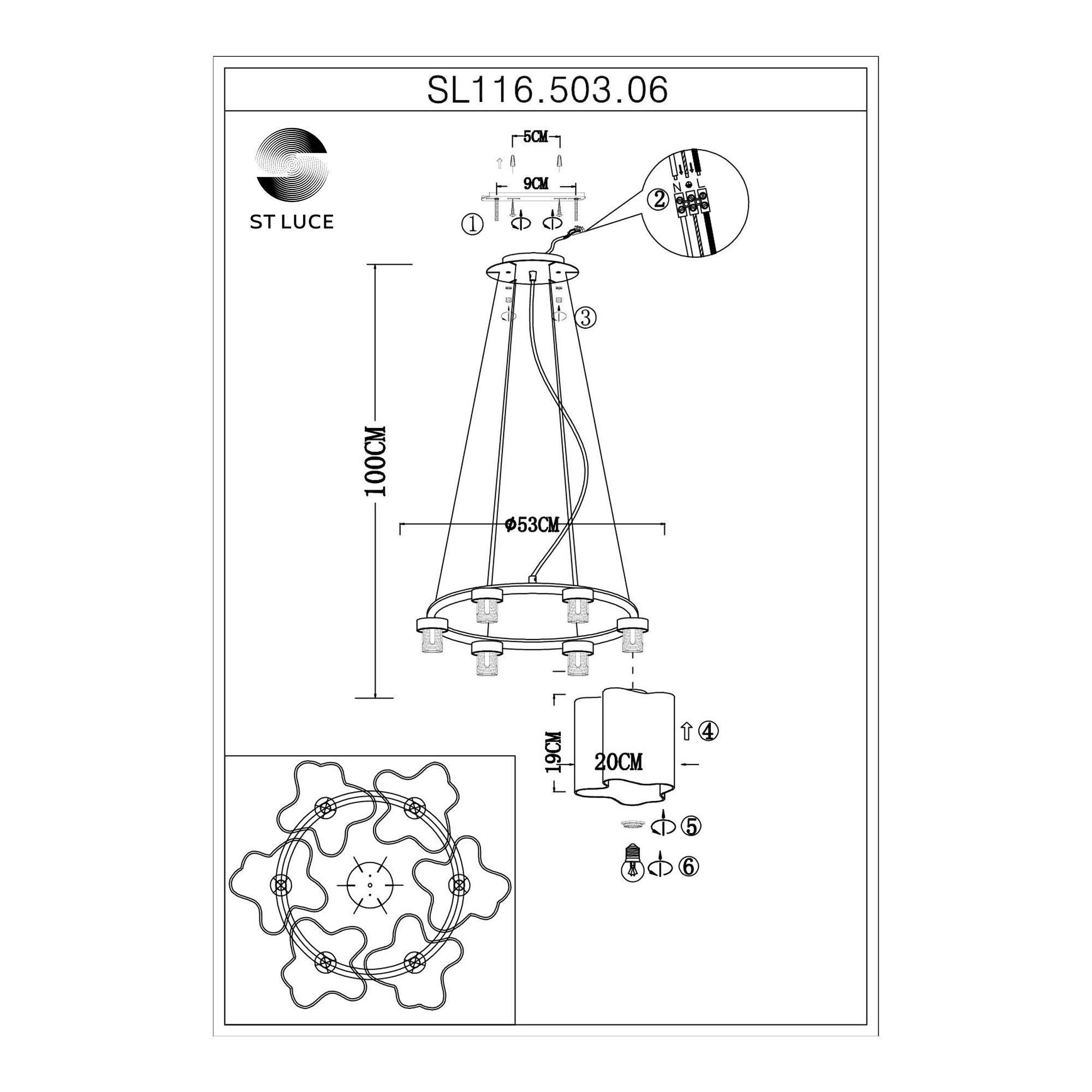 Подвесная люстра ST LUCE ONDE SL116.503.06