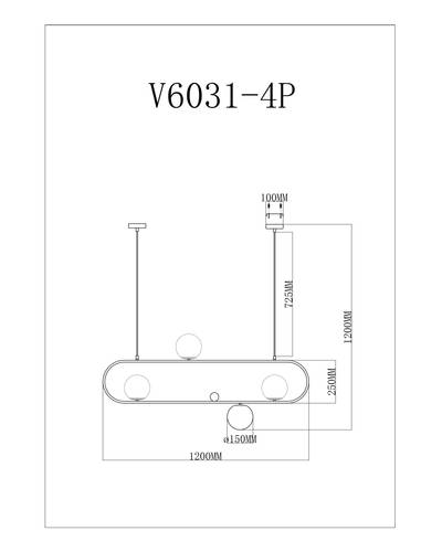 Подвесной светильник Moderli Krona V6031-4P