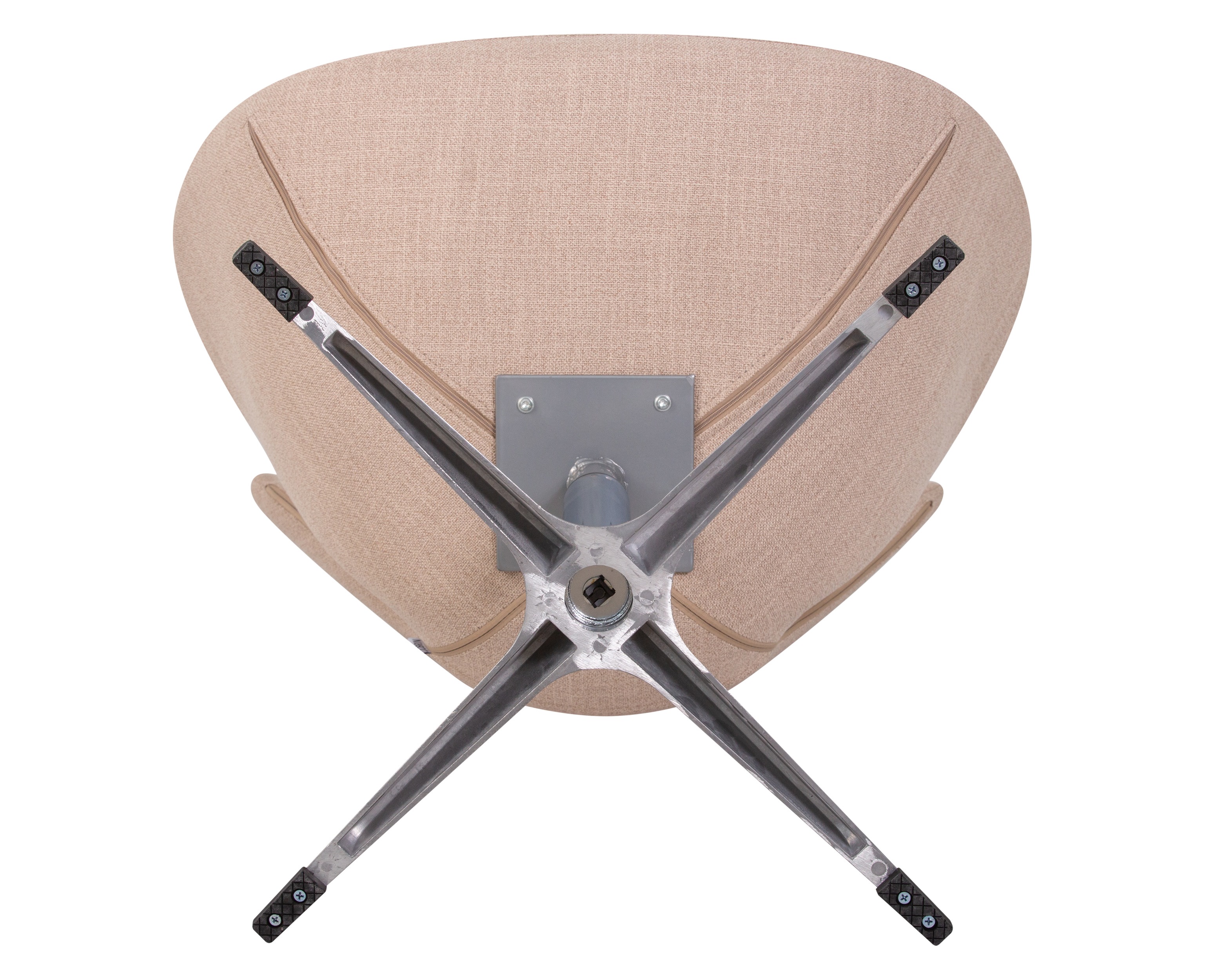 Кресло дизайнерское DOBRIN SWAN бежевая ткань IF1, алюминиевое основание
