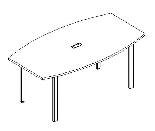 Стол для переговоров фигурный 180x100x75 на металлокаркасе UNO А4 1 112