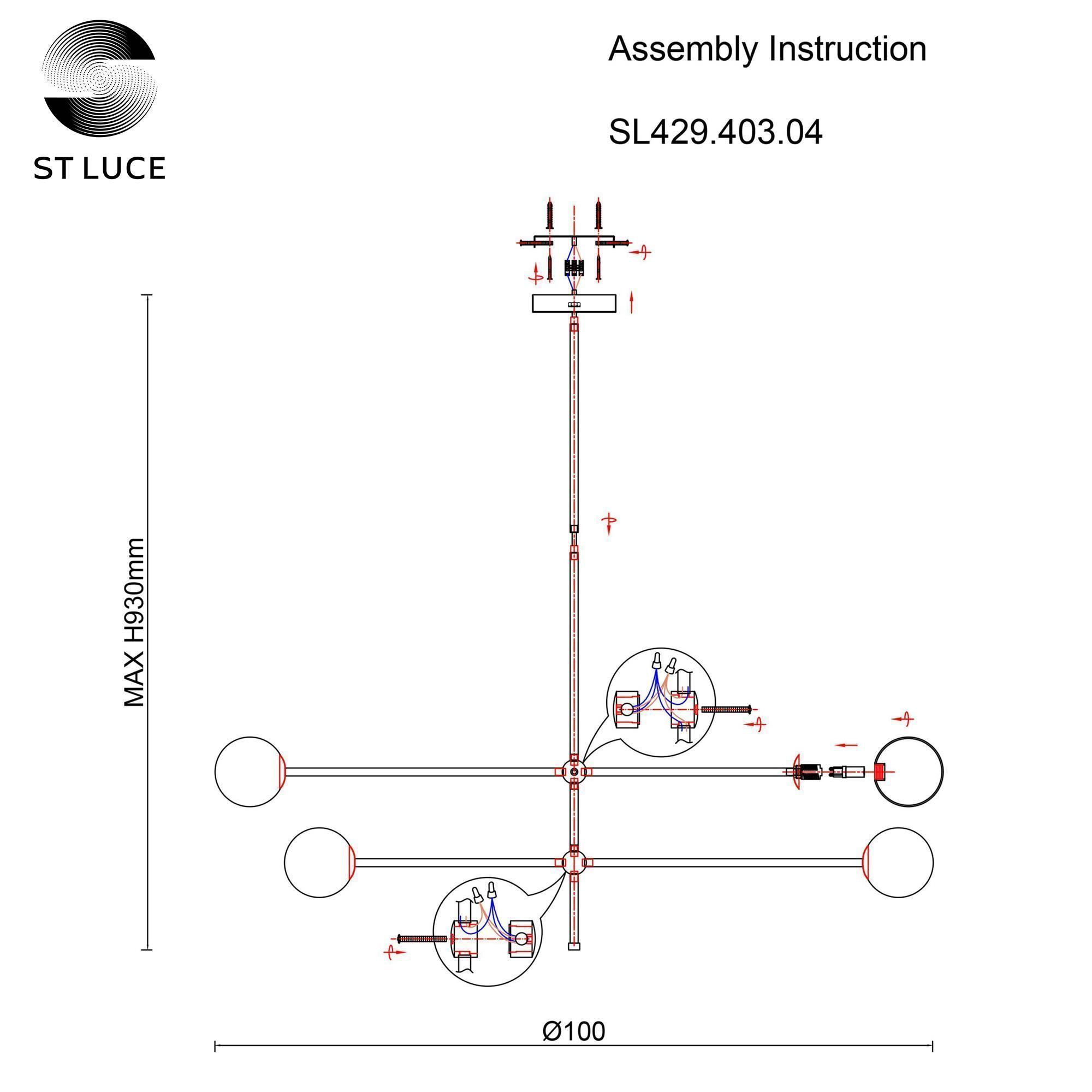 Люстра на штанге ST LUCE BASTONCINO SL429.403.04