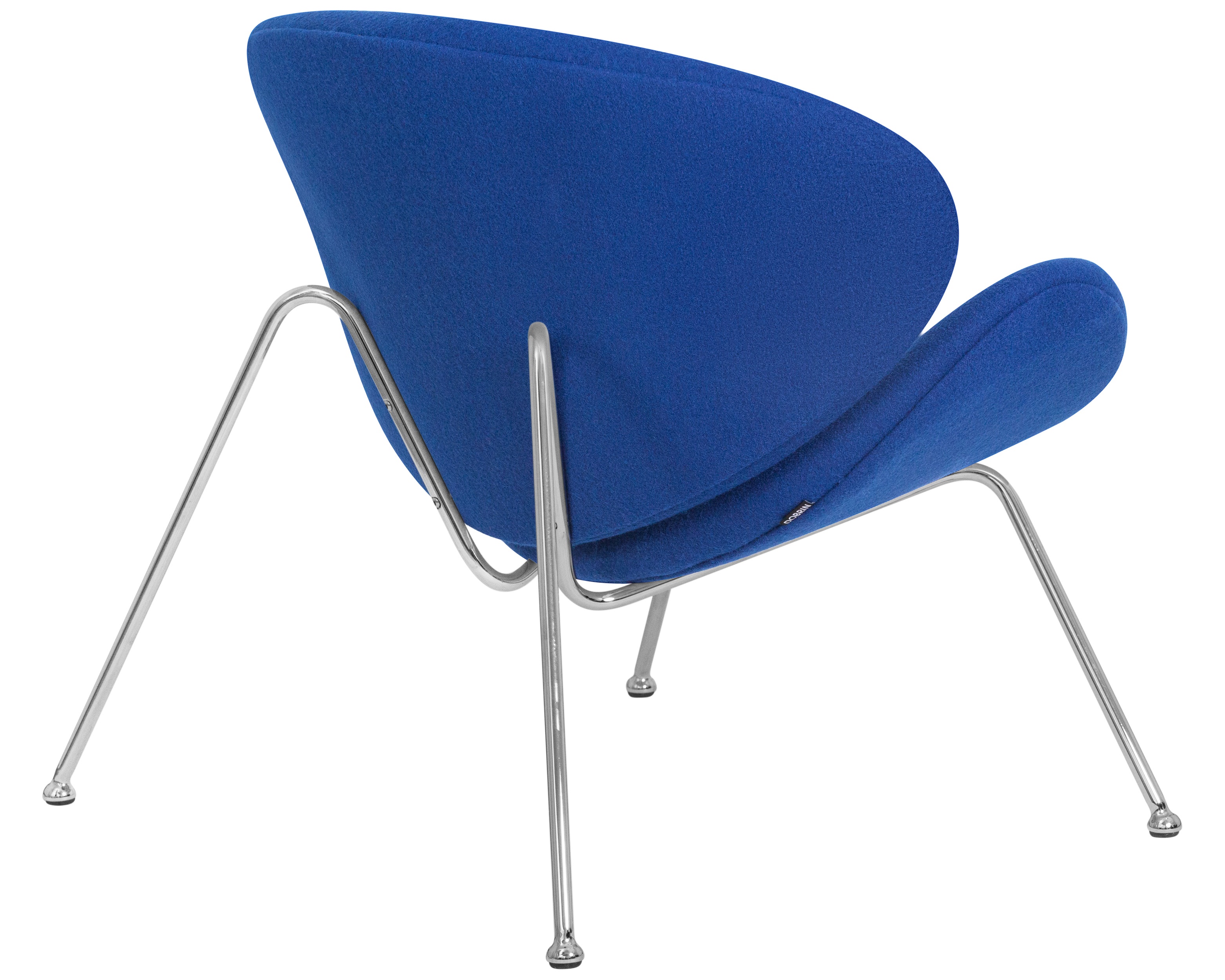 Кресло дизайнерское DOBRIN EMILY синяя ткань AF6, хромированная сталь