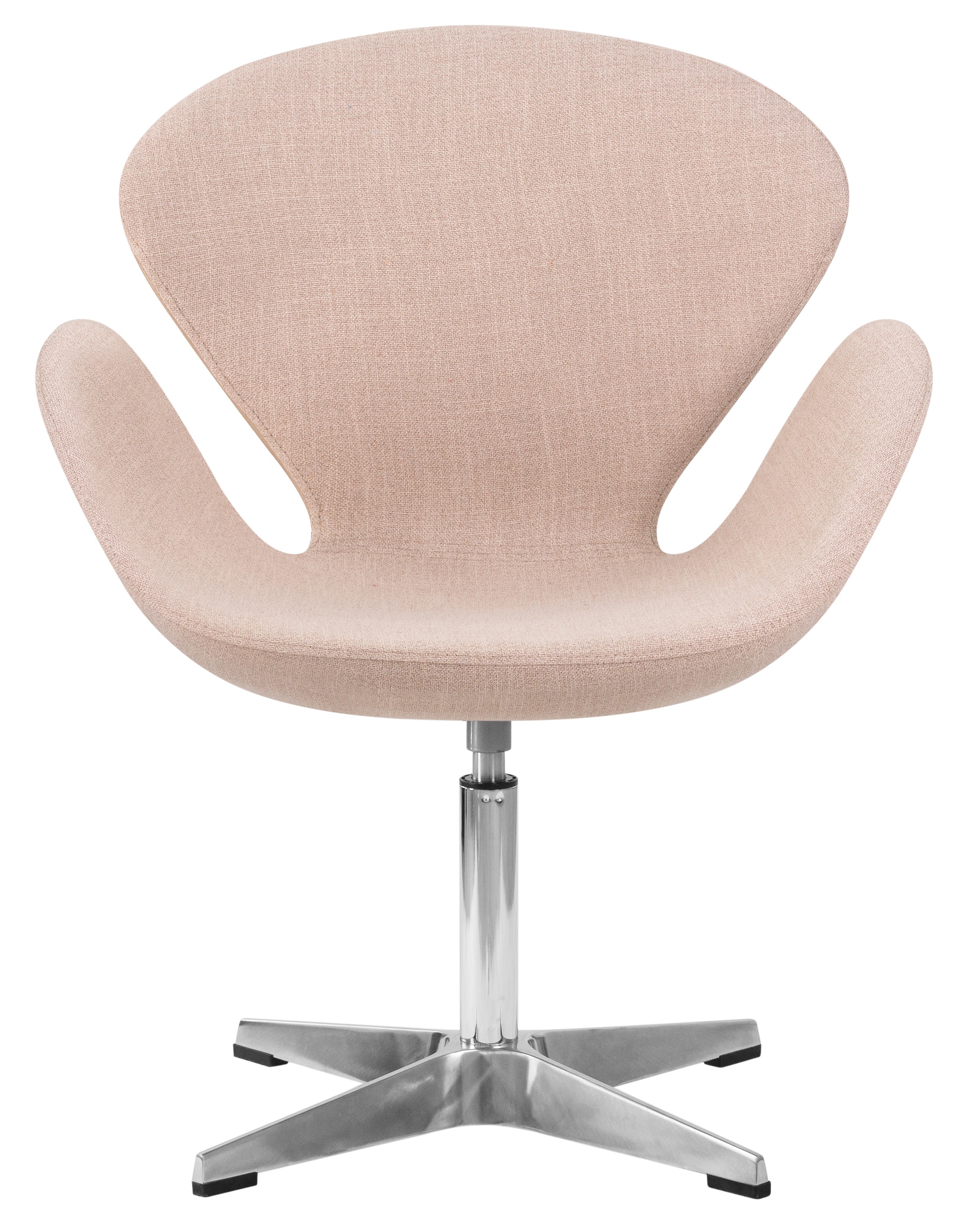 Кресло дизайнерское DOBRIN SWAN бежевая ткань IF1, алюминиевое основание