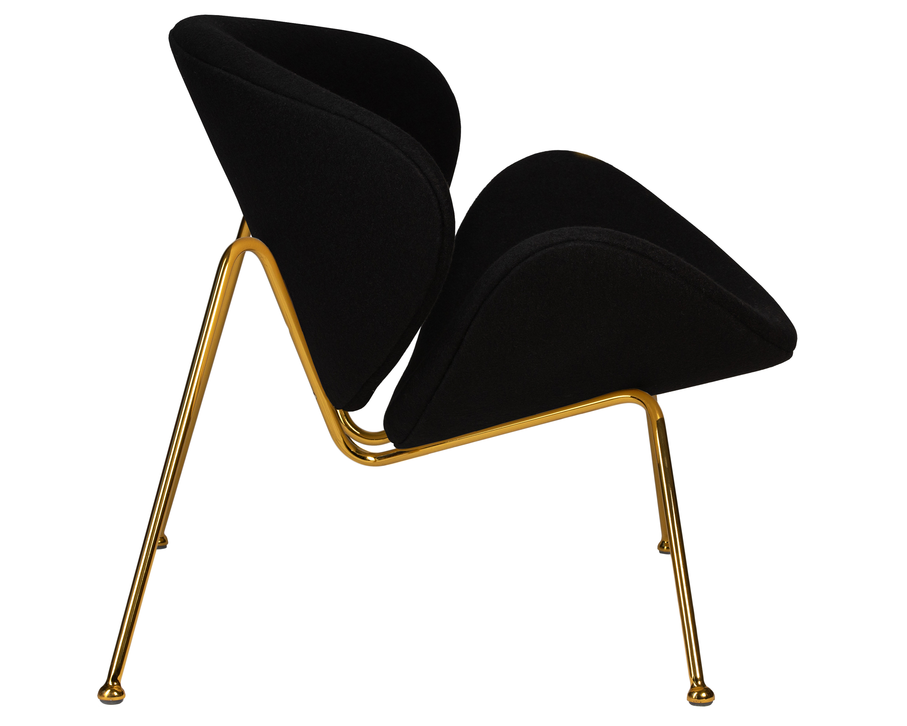 Кресло дизайнерское DOBRIN EMILY черный ткань AF9, золотое основание