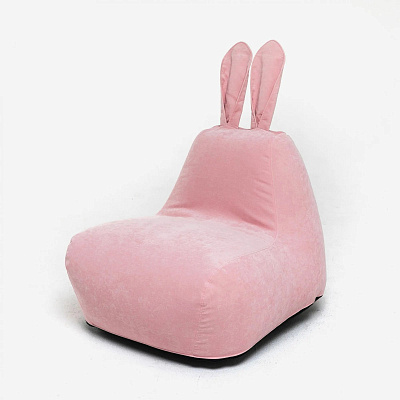 Кресло-мешок Зайчик велюр розовый