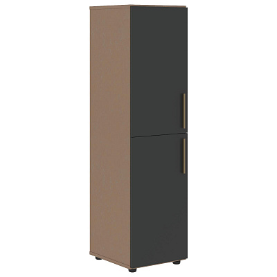 Шкаф-колонка с 2-мя глухими малыми дверьми Skyland ВЕЛИОН (VELION) VMCS 40.4 400х430х1517 Кобра / Яшма черный