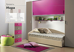 Интерьерная детская кровать МИРА 90х200