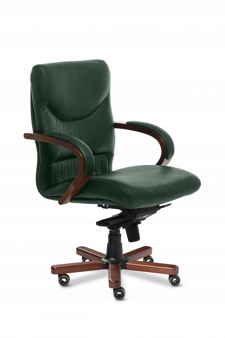 Кресло руководителя MULTI-OFFICE Свинг В (Swing B) кожа темно-зеленый