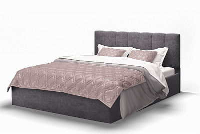 Двуспальная кровать Элен с подъемным механизмом 160 см ROCK 08 (графит) МЛК