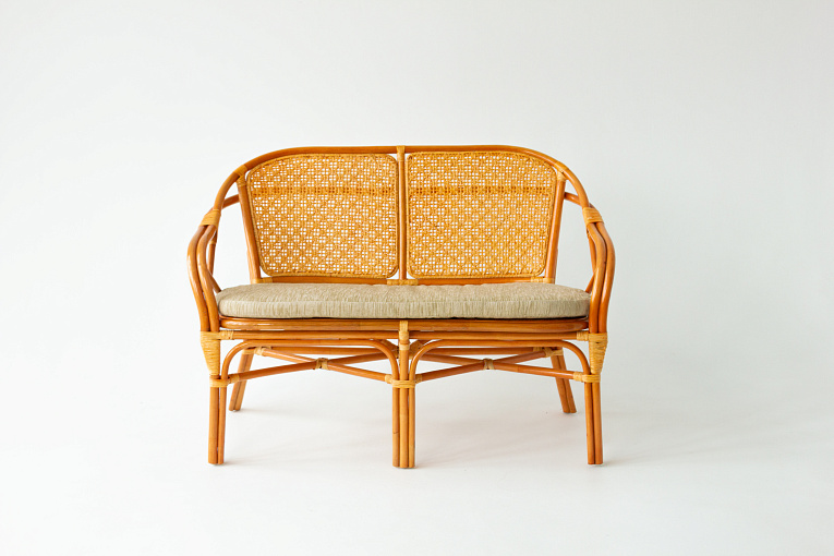 Диван из ротанга Петани коньяк