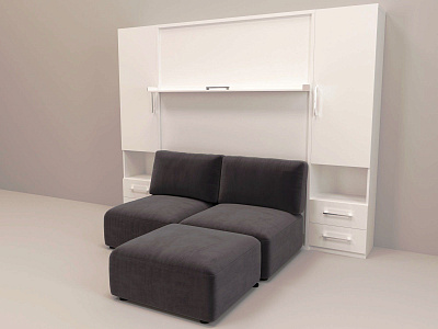 Шкаф диван кровать-трансформер с пуфом Smart