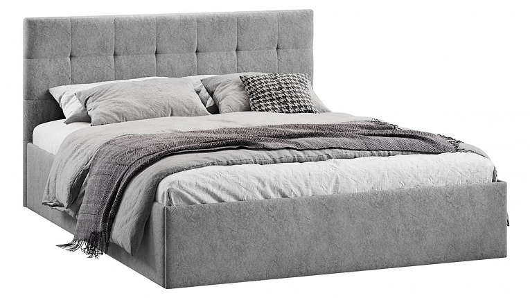 Кровать 140х200 Джоли ТриЯ микровелюр Wellmart Silver