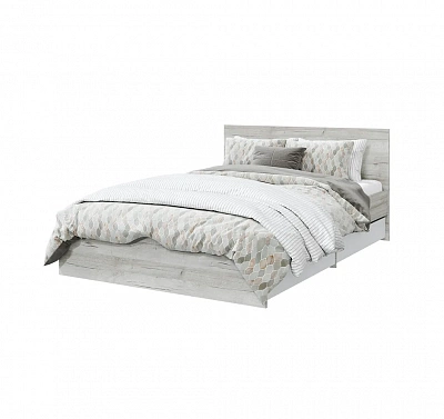 Кровать Лори 160х200 с ящиками дуб серый / белый МЛК