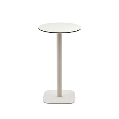 Круглый уличный столик La Forma Dina белый на белом металлическом основании 177069