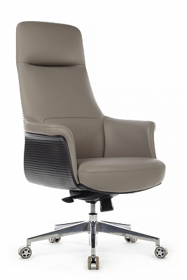Кресло руководителя из натуральной кожи RIVA DESIGN Verdi A655 Серый