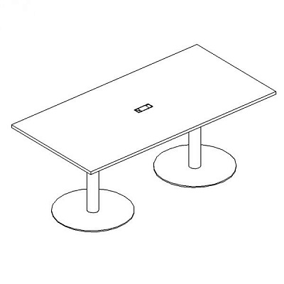 Стол для переговоров на опорах-колоннах 200x100x73,9 на металлокаркасе А4 ХР 123