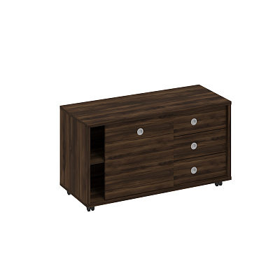 Тумба выкатная 3 ящика без замка + дверь-купе из дсп 1202*500 Юнитекс Борн В 202-550 ДР Дуб Ристретто
