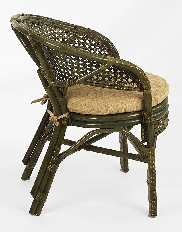 Комплект мебели из ротанга Пеланги 02 15 с 2х местным диваном и круглым столом олива