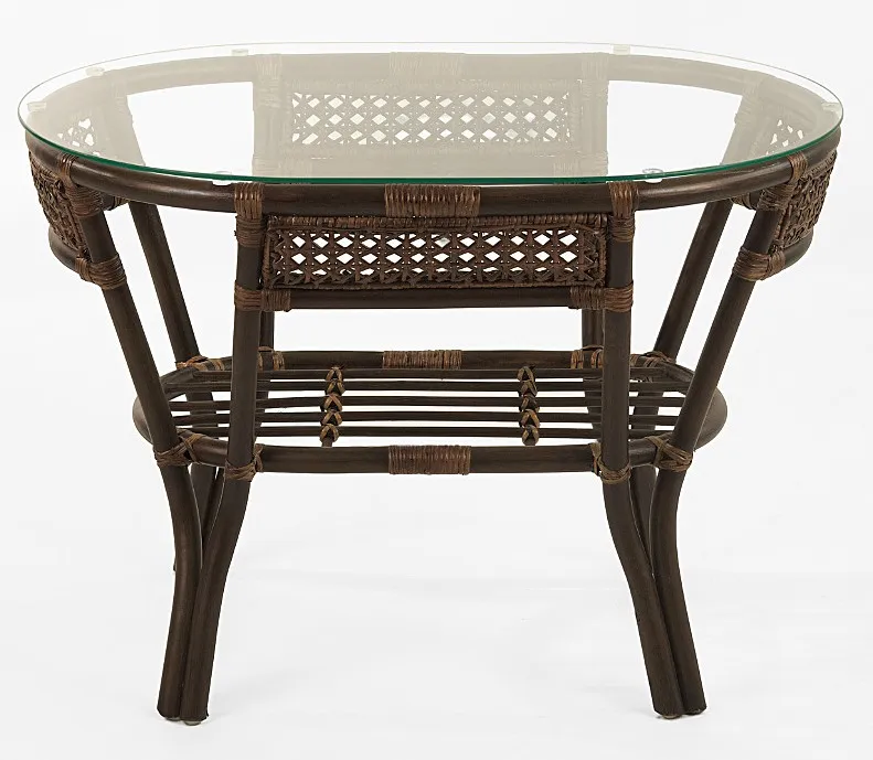 Комплект мебели из ротанга Пеланги 02 15 дуэт с овальным столом орех матовый
